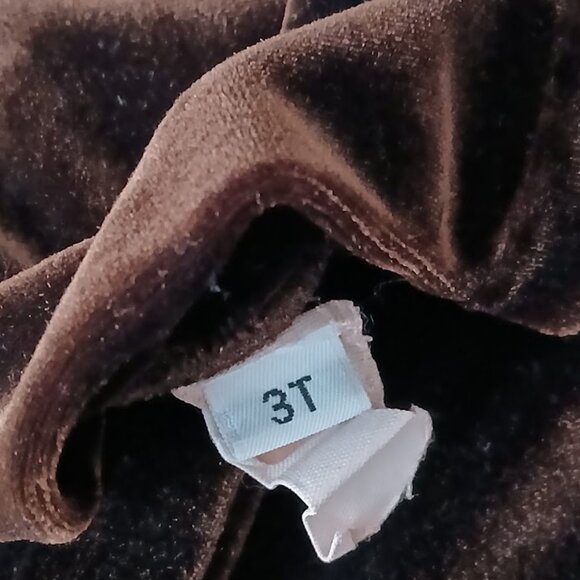 Cozy Toes Chocolate Brown Velvet Mock Turtleneck Top - 3T - Picture 4 of 5